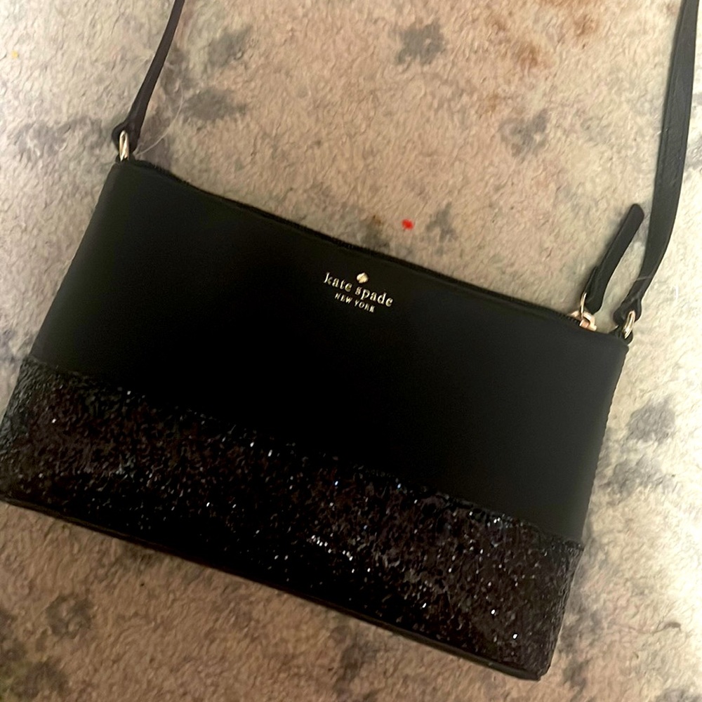Black glitter kate spade cross body